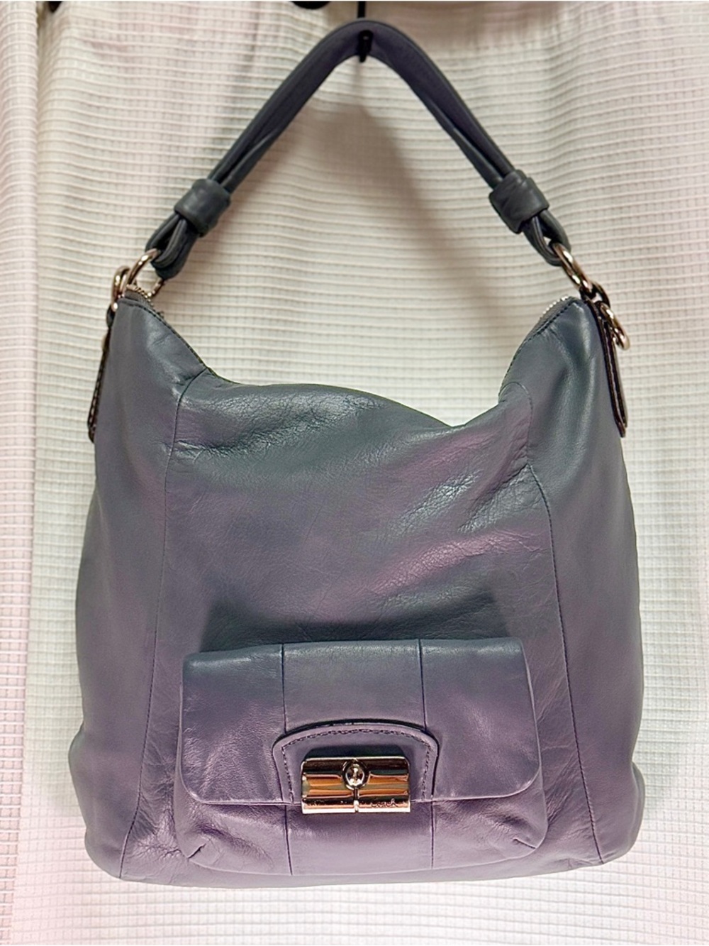 COACH Kristin Hobo Shoulder Bag | Style 14783 | Slate Gray | Silver Hardware
